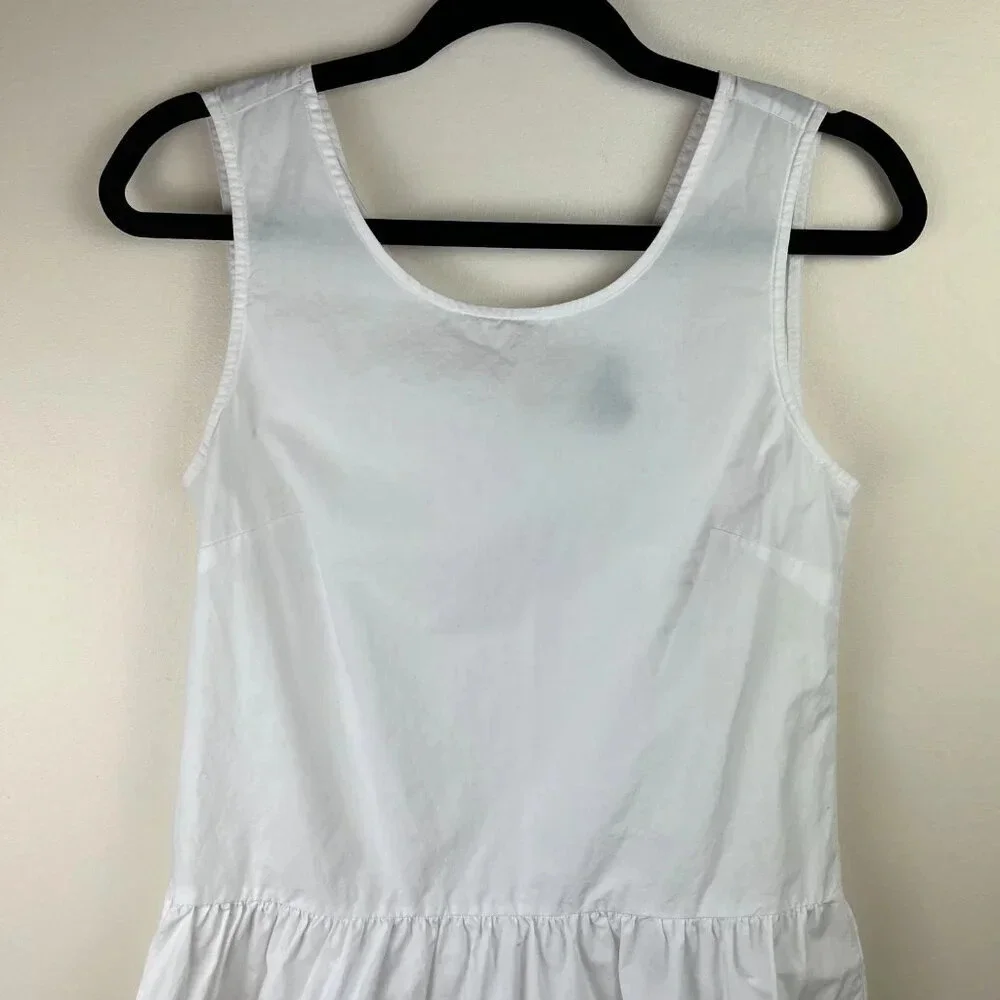 J Crew Bow-Back Peplum Tank Top White XXS Preppy Coquette Professional Corporate